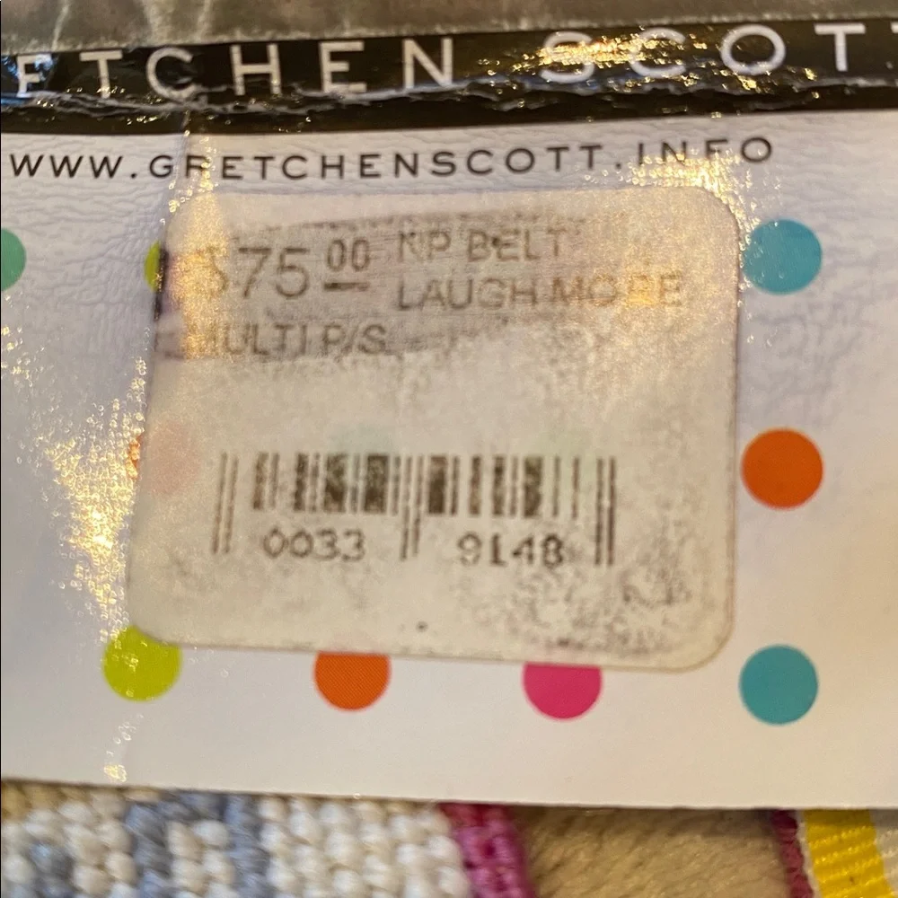 NWT Gretchen Scott needlepoint d-ring inspirational quotes  belt Sz S